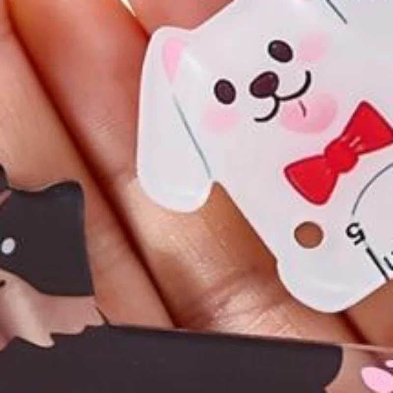 5Pcs 5cm Cartoon Animal Mini Plastic Rule Portable Bookmark Straight Ruler Pocket Measuring Tool Stationery Drawing Supplies