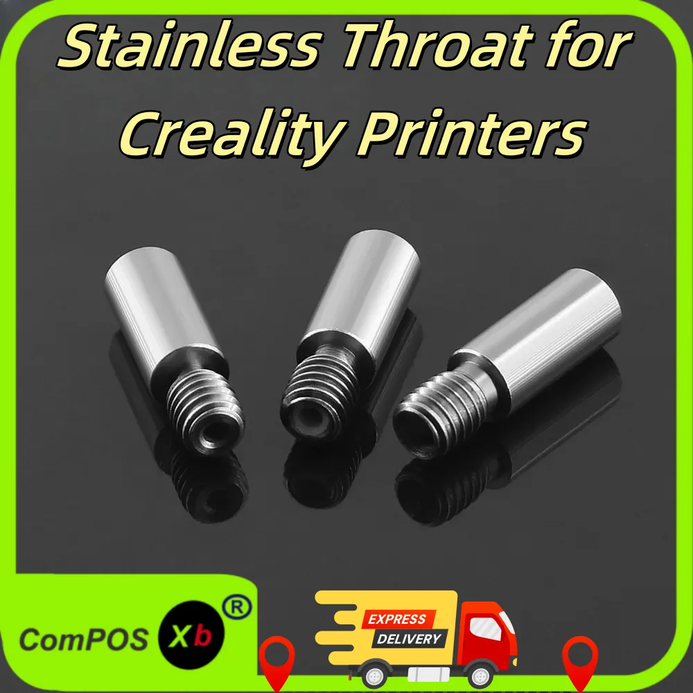 Heat Break Throat 3D Printer Throat Tube, M6 Thread Stainless Steel Throat for Creality Ender 3, Ender 3 Pro, Ender 3 V2, Ender