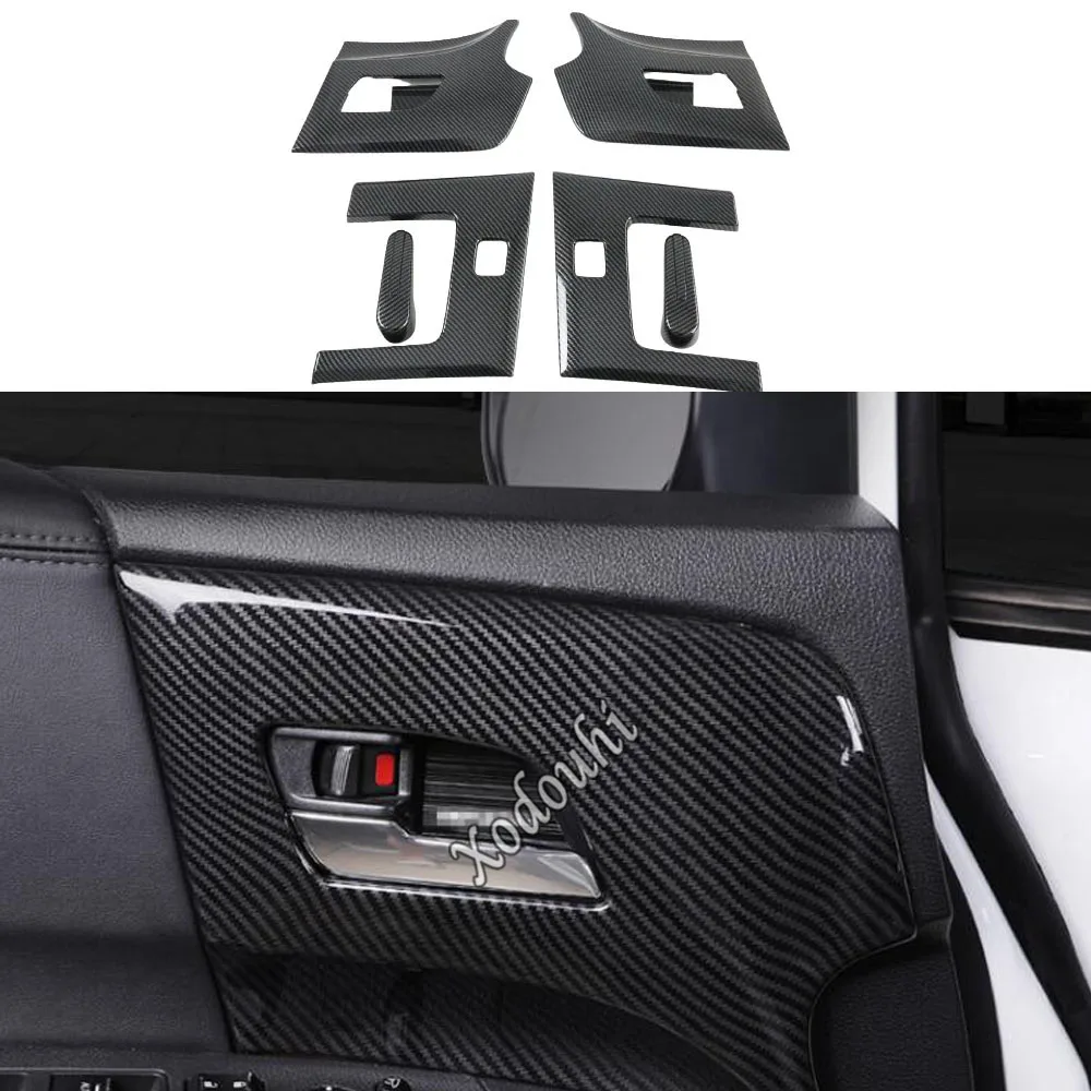 

For Honda Odyssey 2022 2023 2024 Carbon Fiber Inner Door Handle Bowl Armrest Handrail Covers Trim Frame Car Parts Stickers 6PCS