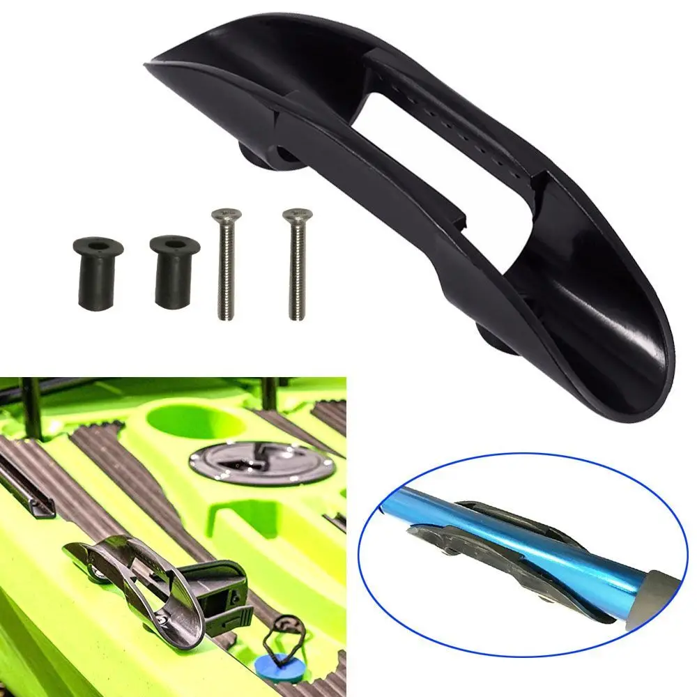 Black Canoe Boat Deck Mount Marine Fishing Accessories Kayak Paddle Clip Paddle Keeper Paddle Oars Keeper