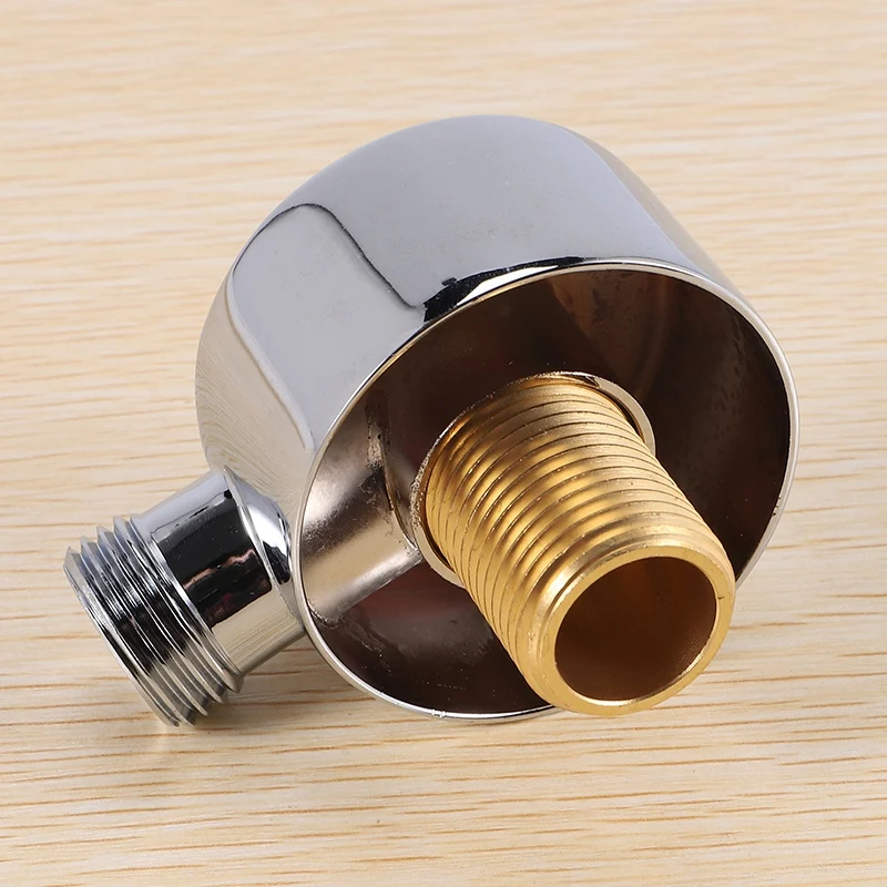 Redonda Latão Chuveiro Mangueira Conector, Wall Abastecimento Cotovelo, Wall Mount, Tomada de Água para Chuveiro, Acessórios Prata, G1, 2"