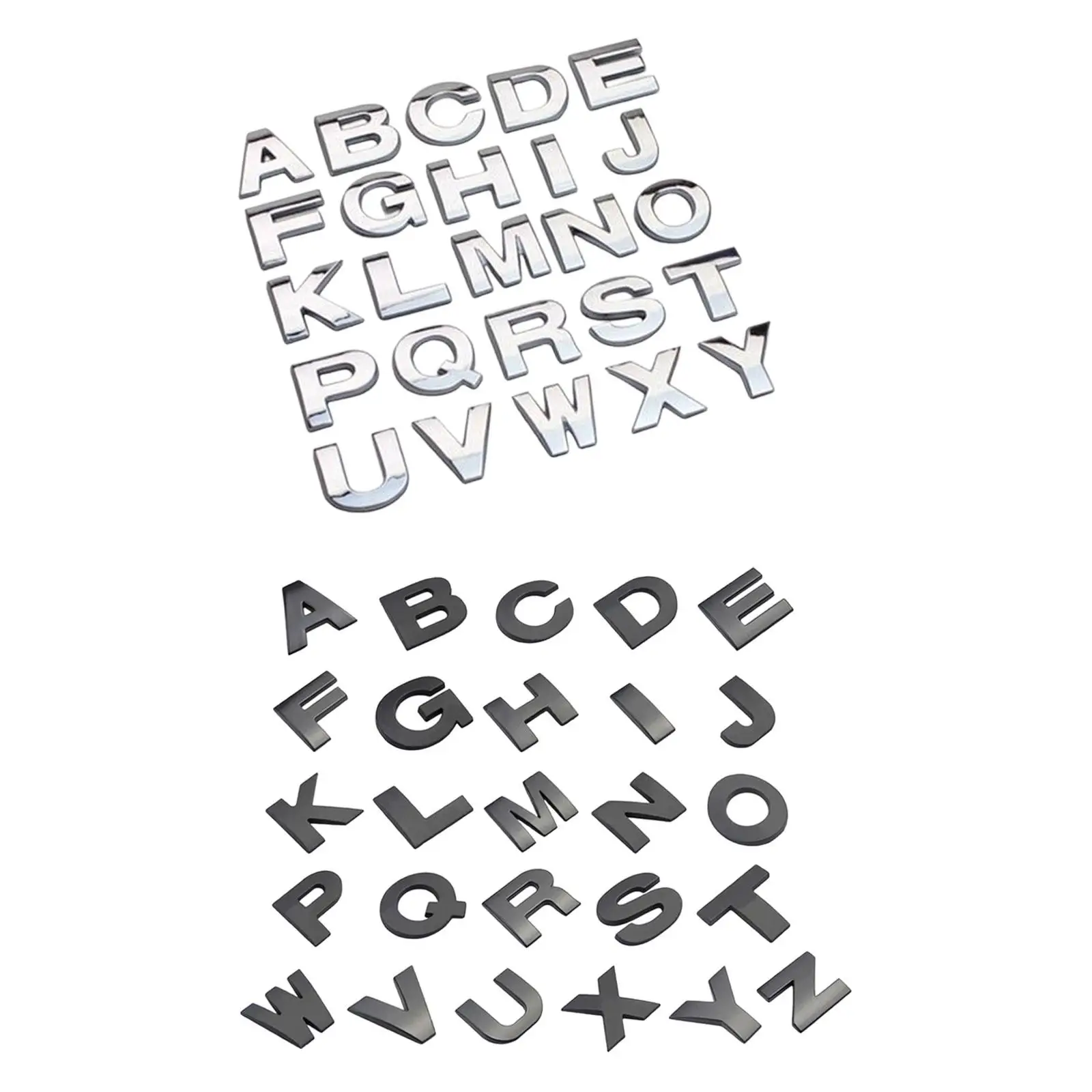 

DIY Car Letter Sticker Set 3D Raised Metal Waterproof Decals for Truck Van SUV Auto Body Window Decor