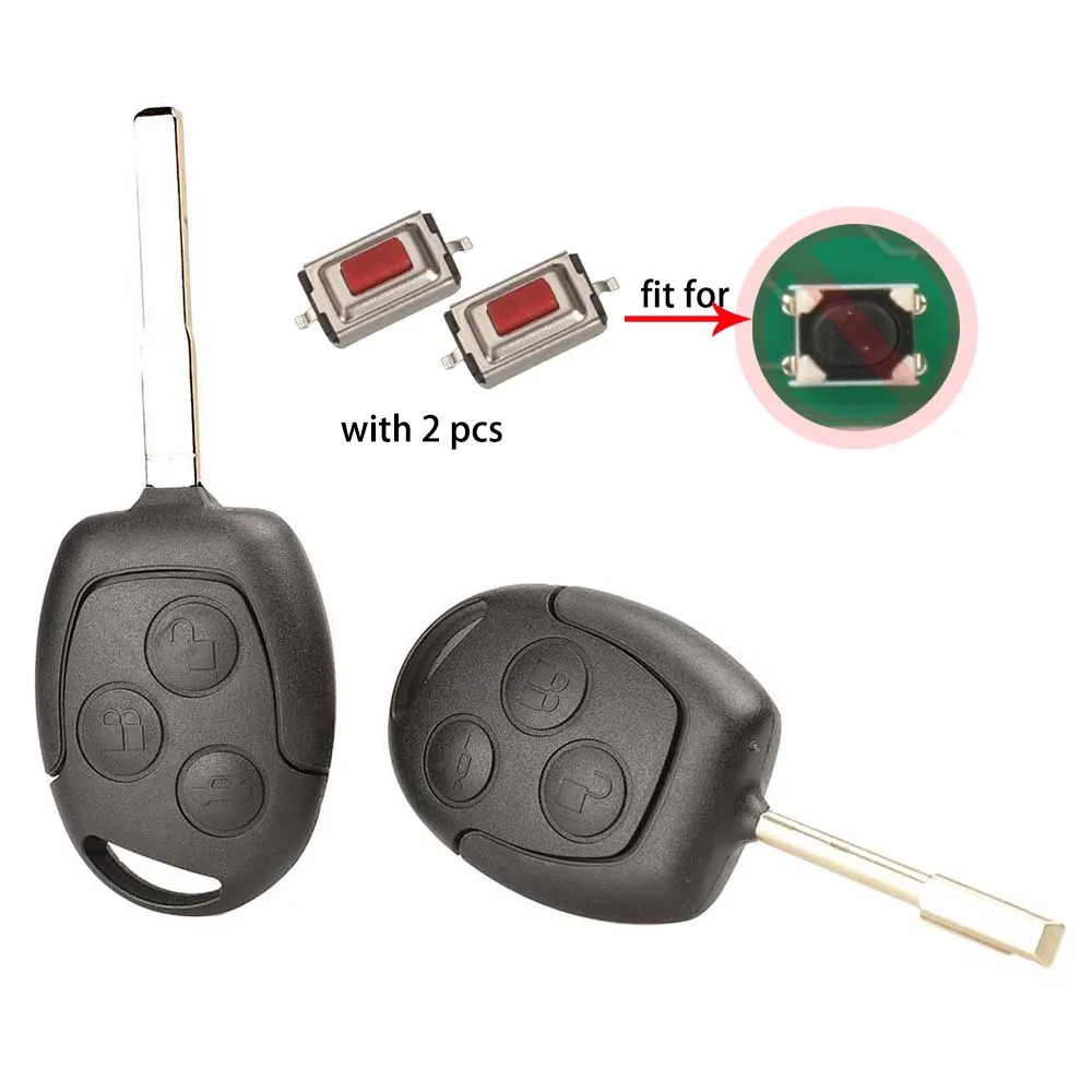 Jingyuqin 3-Tasten-Fernbedienungs-Autoschlüsselgehäuse für Ford Focus Mondeo Festiva Fusion Suit Fiesta KA FO21 HU101 Blade Fob