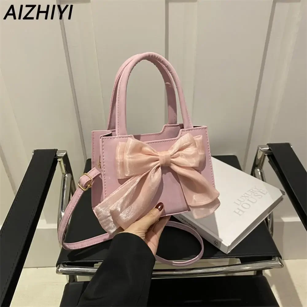 Fashion Purses for Women Bow Handbags Purse Luxury Design PU Faux Leather Top Handle Clutch Shoulder Crossbody Bags for Women