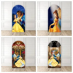 Disney Princess  Belle Beauty and the Beast Arch Baby Shower Backdrop Cartoon Castle Birthday Party Photography Background Decor