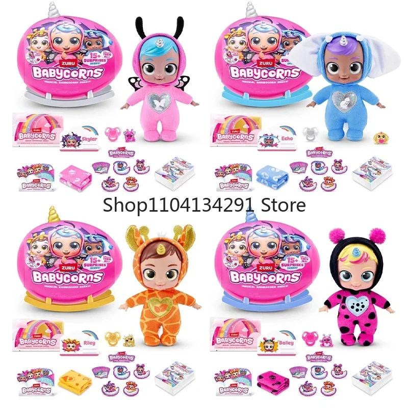 

ZURU Babycorns Magic Rainbocorn Babies Series 1, маленький размер, интерактивная колыбель, кукла-сюрприз, волшебное яйцо, игрушка-домик для девочек