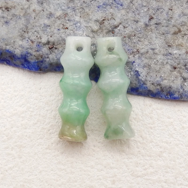 Natural Jade Earring Accessories Luxury Sexy Young Girls Fashion Charm Elegant Women Fine Jewelry Gifts 23x7mm 4g