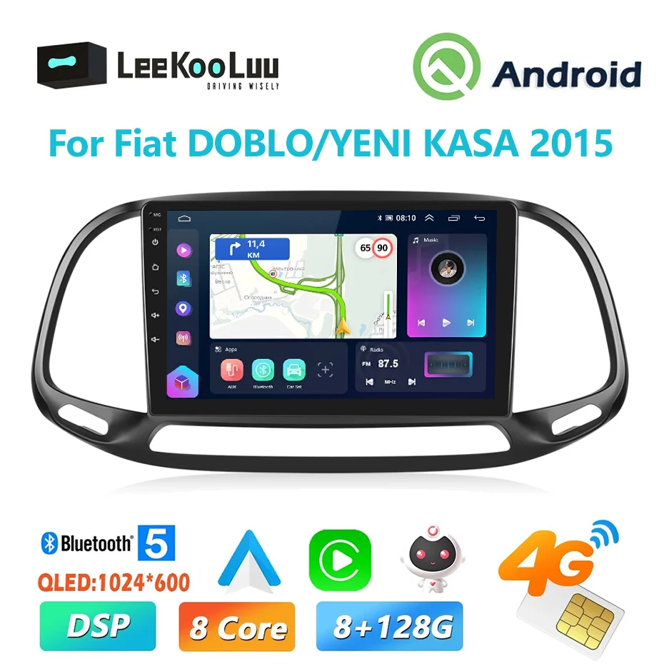 

LeeKooLuu Android 2Din Carplay Car Radio For Fiat DOBLO/YENI KASA 2015 Multimedia Video Player Stereo GPS Navi 4G Wifi 8G+128G