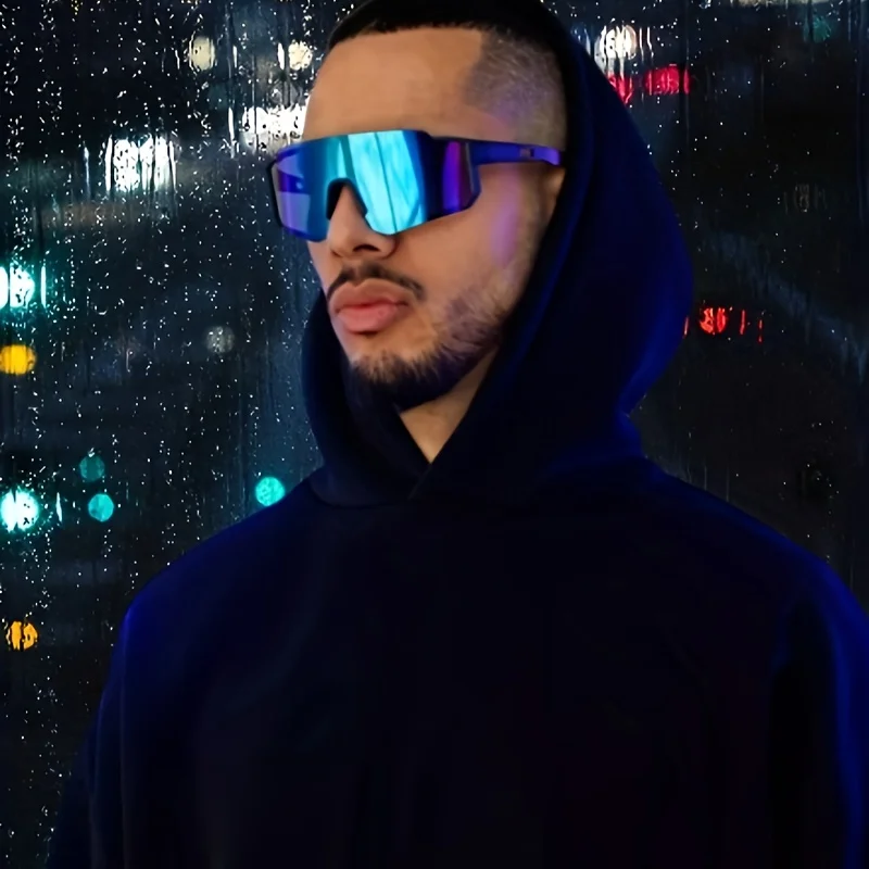 1 par de gafas de sol Mercury de estilo urbano para hombre, color negro y verde