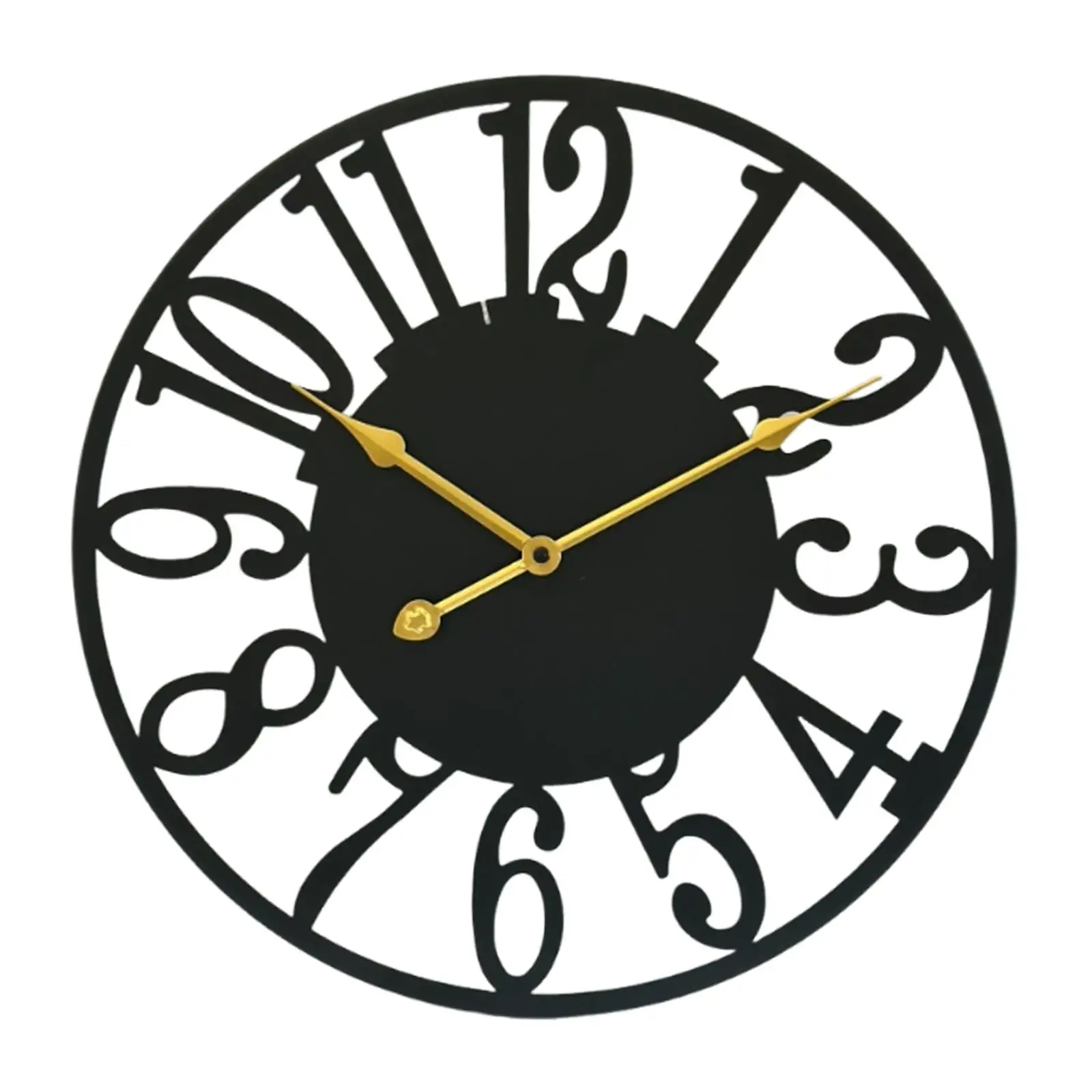 Large 40 Cm Iron Wall Clock Round Analog Silent Movement Modern Design Clock for Living Room Bedroom