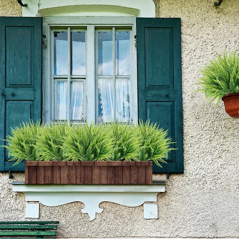 2-32PCS UV Resistant Artificial Boston Fern Plant for Hanging Baskets Wedding Home and Garden Decor Lifelike Fake Fern