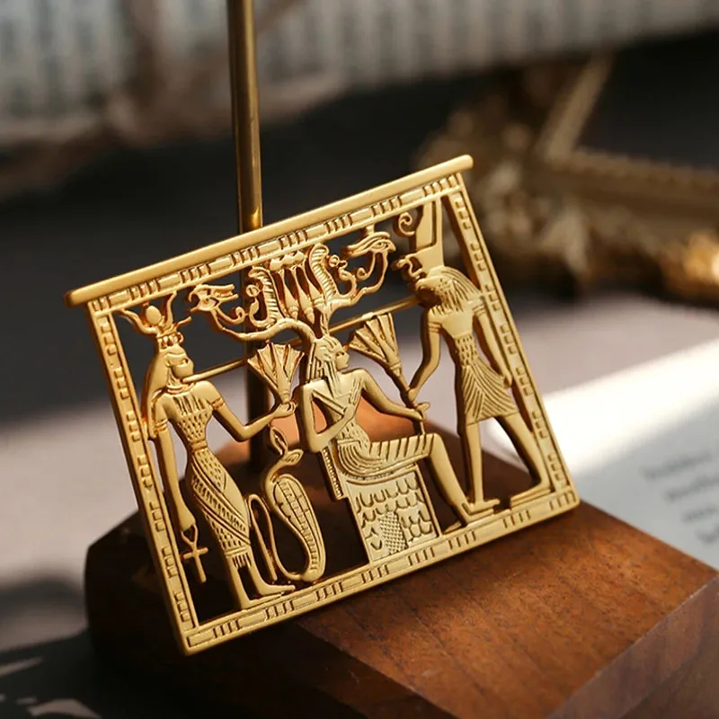 Vintage Egyptian Pharaoh Square Hollowed Brooches Women's Simple Fashion Matt Gold Color Metal Retro Coat Suit Brooch Badge Pin view 2