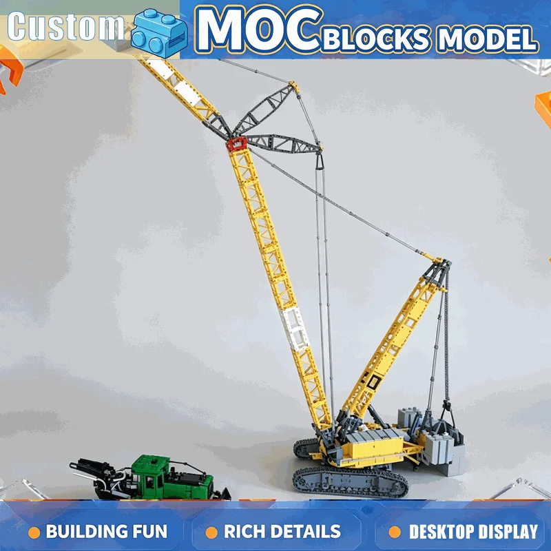 1176PCS MOC Large Crawler Crane Building Blocks Engineering Construction Vehicle Model DIY Assembly Set Rotating Boom Collection