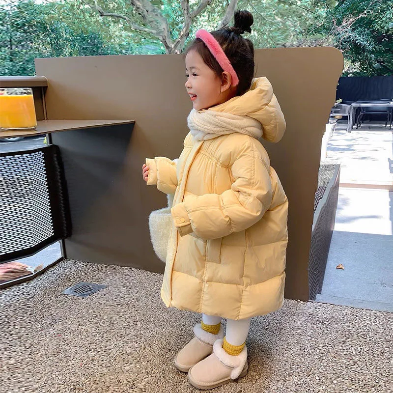 Parka Snowsuit 3-9 anni Bambini Inverno Caldo Piumino Per Le Ragazze Cappotto Moda Lungo Con Cappuccio Capispalla Per Bambini Vestiti Della Ragazza