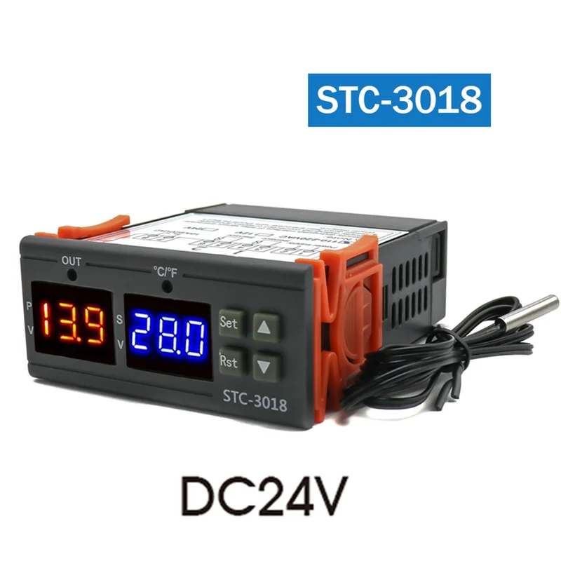 SQPP-STC-3018 المزدوج الرقمي متحكم في درجة الحرارة اثنين التتابع الناتج منظم الحرارة ترموستات مع سخان برودة 24 فولت