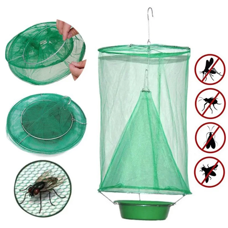 

Reusable Folding Mosquito Catcher Hanging Fly Catcher Insect Bug Catching Cage Hanging Flycatcher Garden Fly Insect Trap