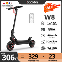 iScooter 9.3 Inch W8 Electric Scooter 48V 10.4Ah Battery 500W Motor 30-40km Max Range 40km/h Max Speed Dual Suspension With App