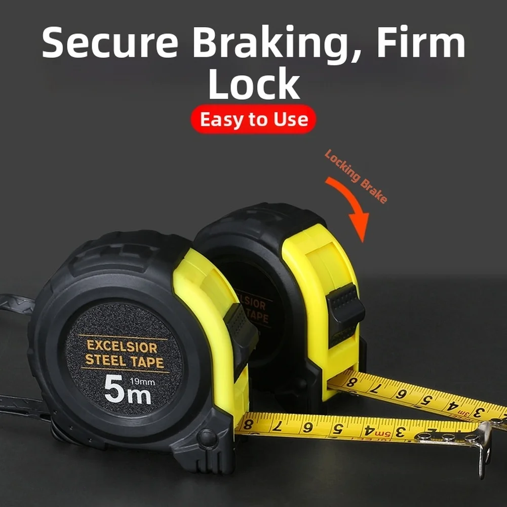3 Meter to 10 Meter Steel Tape Measure Dual Scale Metric Inch Markings Locking System Rubber Coated Ergonomic Design