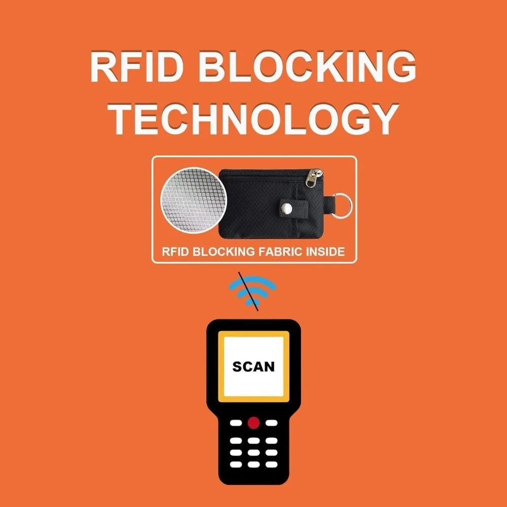 

Портативный водонепроницаемый кошелек с защитой от RFID, на молнии, с ремешком-брелоком, окошком для ID, тонкий дизайн, монетница, для путешествий