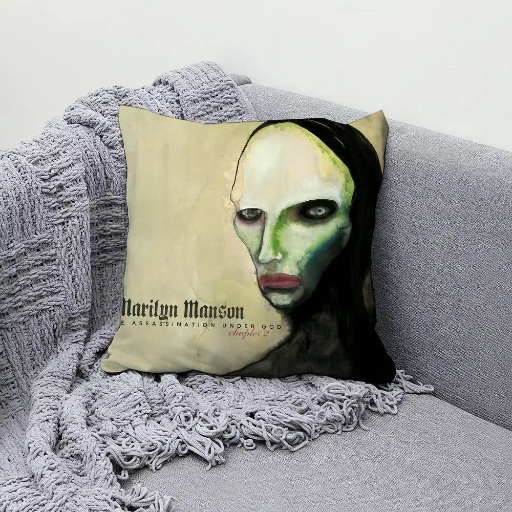 M-Marilyn Manson One Assassination Under God 2 30x30cm 45x45cm Pillow Case Decor Protective Covers Comfortable Soft For Sofa Liv