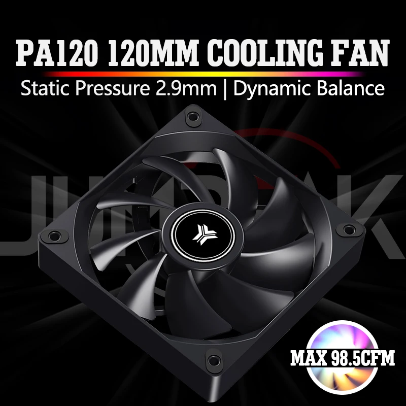 

JUMPEAK PA120 120mm Cooling Fan Quiet 4PIN PWM 2000RPM 98CFM High Performance 12cm Fans For PC Computer Case CPU Cooler Radiator