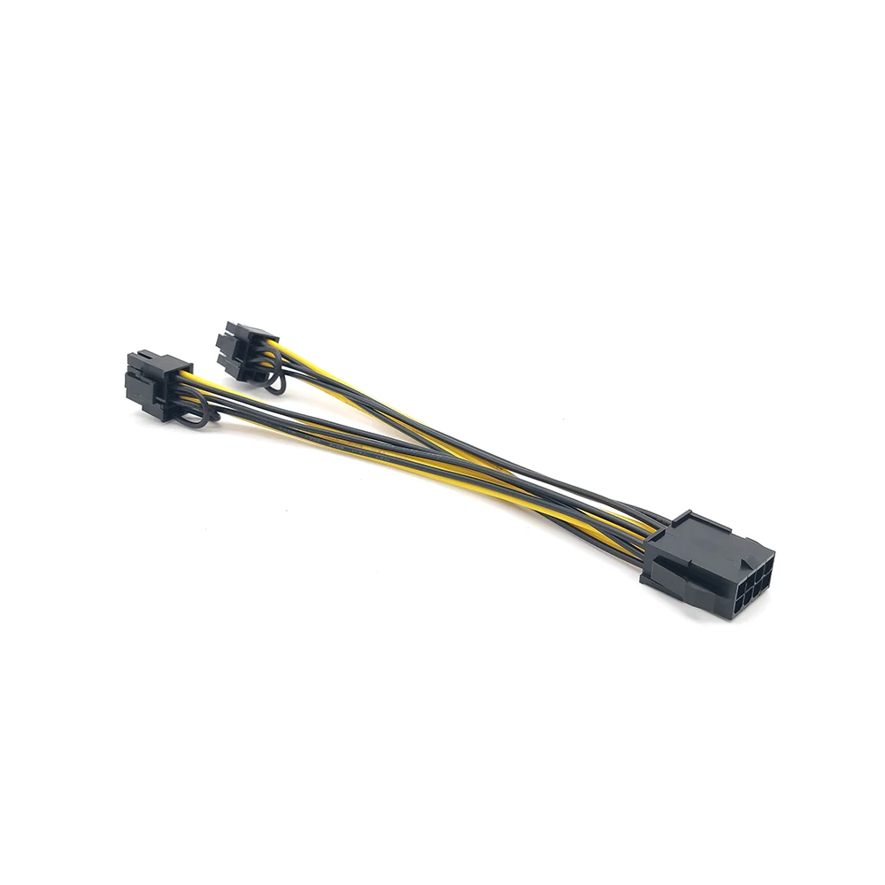 8 Pin PCI Express to Dual PCIE 8 (6+2) Pin Power Cable 20cm Motherboard Graphics Card PCI-E GPU Power Data Cable Splitter