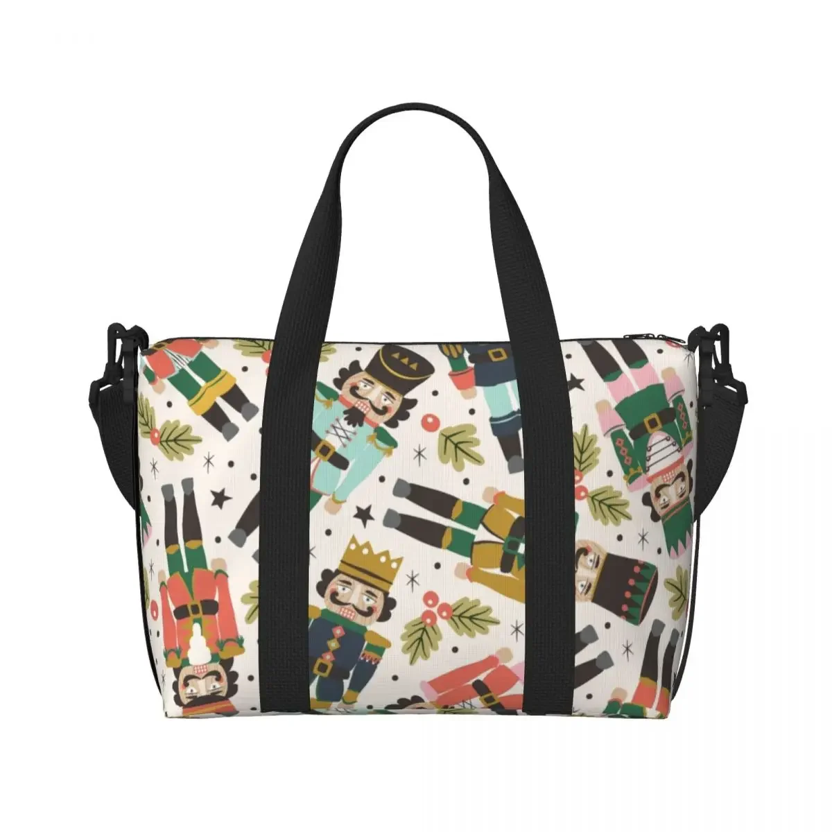 Custom Nutcrackers Christmas Presents Tote Bag for Women Big Capacity Holiday Gift Gym Beach Travel Bags