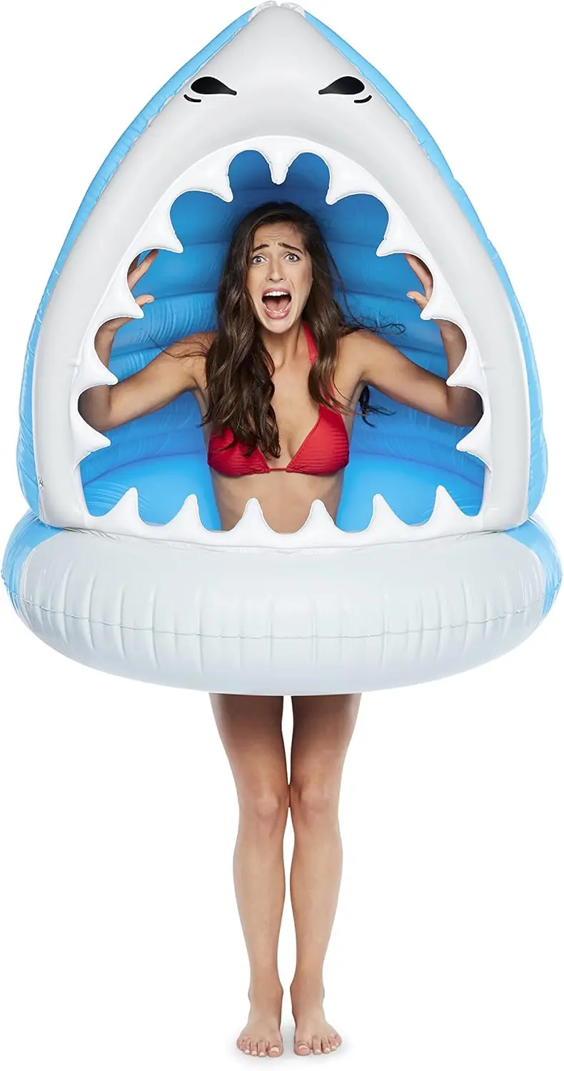 

Giant Shark Inflatable Pool Float, Large Lounge Raft for Adults, Summer Water Toy Outdoor Fun