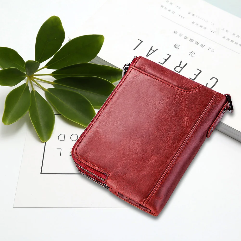

Men Red Anti-Theft Rfid Slim Clutch Wallet Large Capacity Credit Card Holder Coin Purse Handbag Organizer