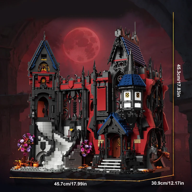  3900PCS Movie Vampire Medieval Castle Building Set City Architecture Modular Building Block Assembly Model Halloween Toy Gift