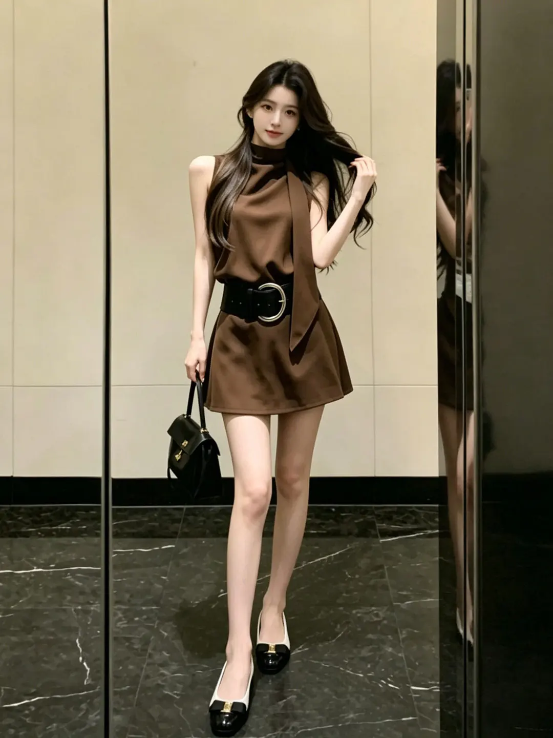 

Retro Elegant Vest Top And Skirt Two-Piece Set Summer Comfortable Breathable Casual Outfit Women's Fashion Ensemble