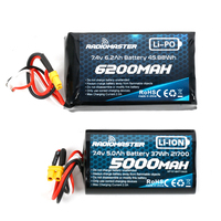 RadioMaster TX12 TX16S 2S 7.4V 5000mAh/6200mAh Lipo Battery Universal Module Batteries Remote Control