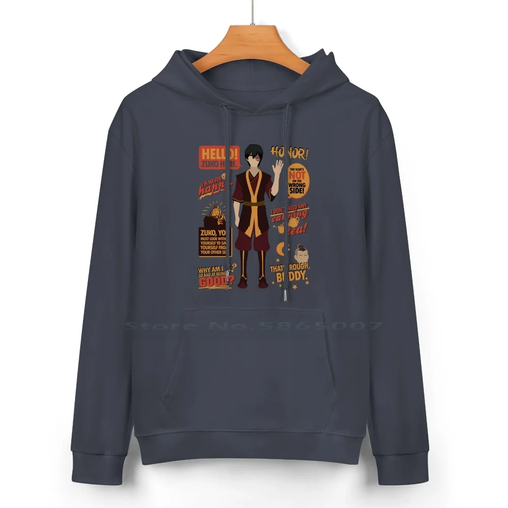 Hello , Zuko Here! Pure Cotton Hoodie Sweater 24 Colors Atla The Last Airbender Prince Zuko 100% Cotton Hooded Sweatshirt For