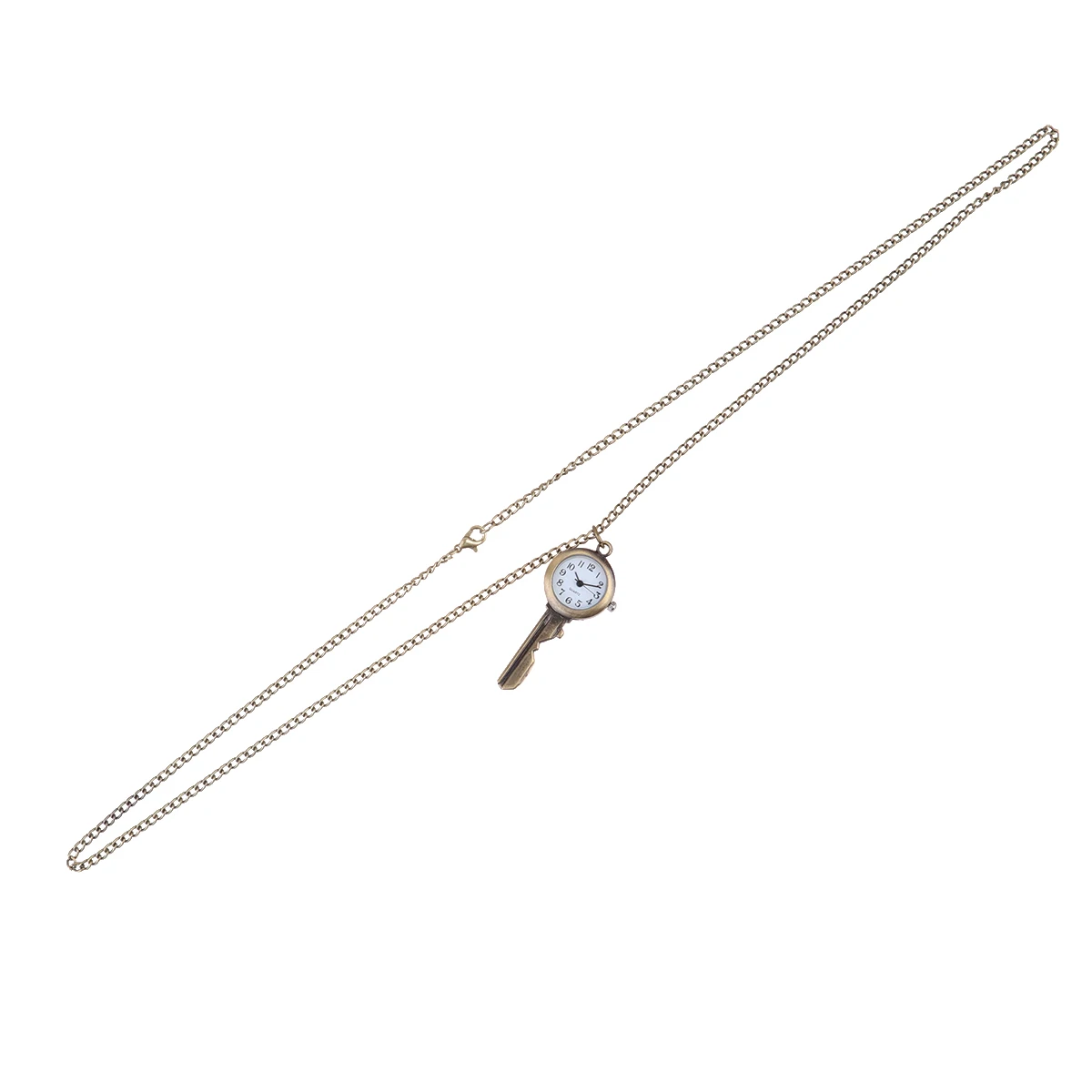 Retro Hanging Quartz Pocket Key Buckle Vintage Metal Large Watch With Key Buckle Numbers Easy Time Reading Creative Gift