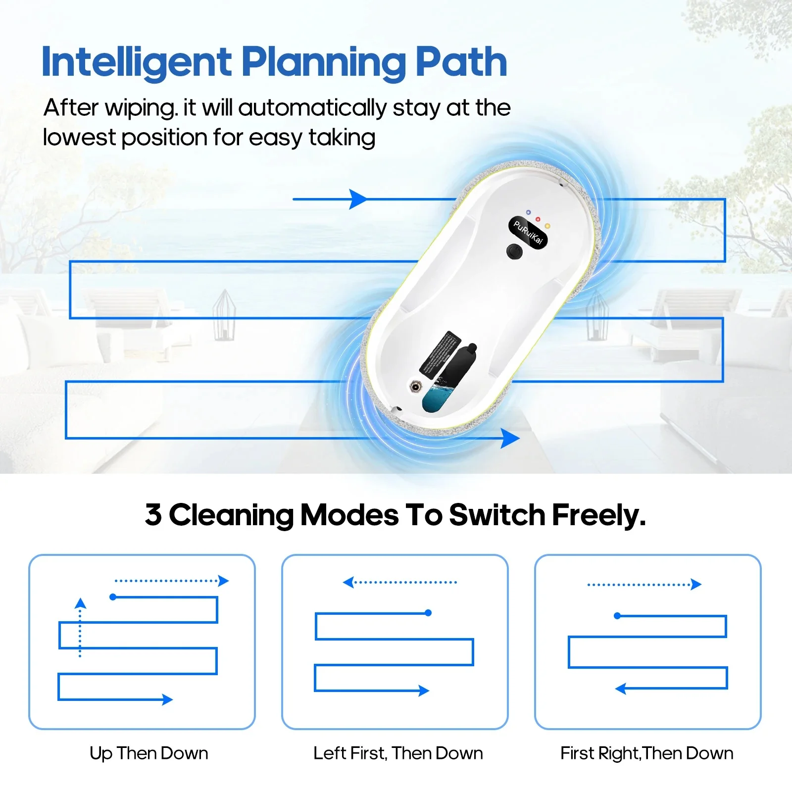 Household Window Automatic Water Spray Cleaning Robot Vacuum Cleaner Remote Control Electric Window Wiper Household Glass Wiper