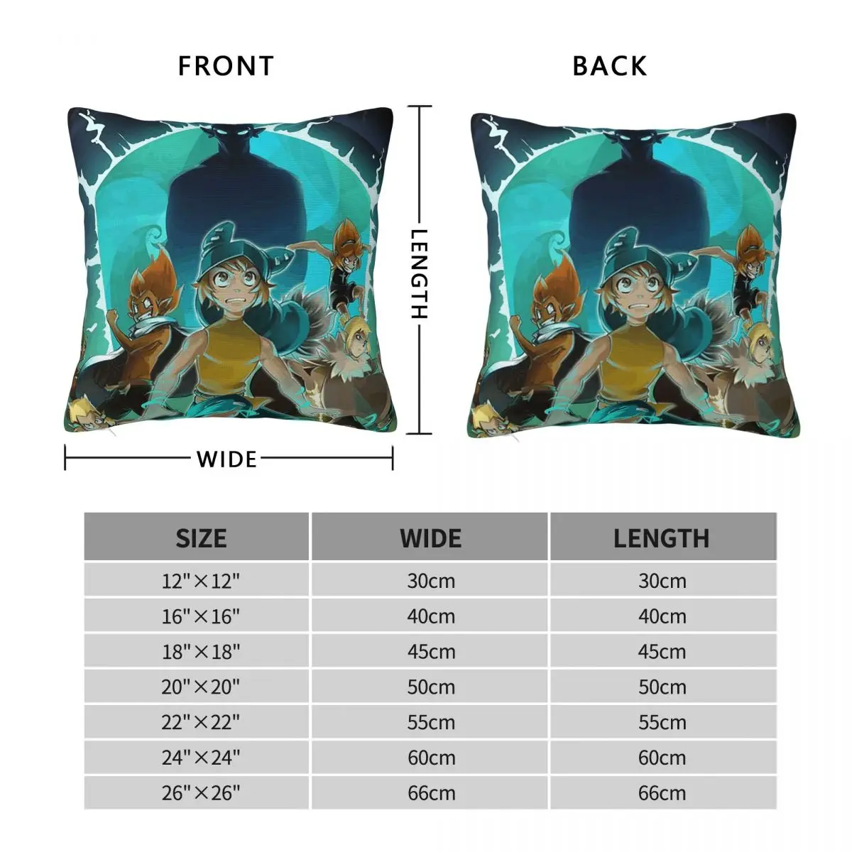 Video Game Wakfu Momorpg Adventure Square Pillowcase Cushion Cover Pillow Case Throw Pillow Cover for Home Bedroom Car