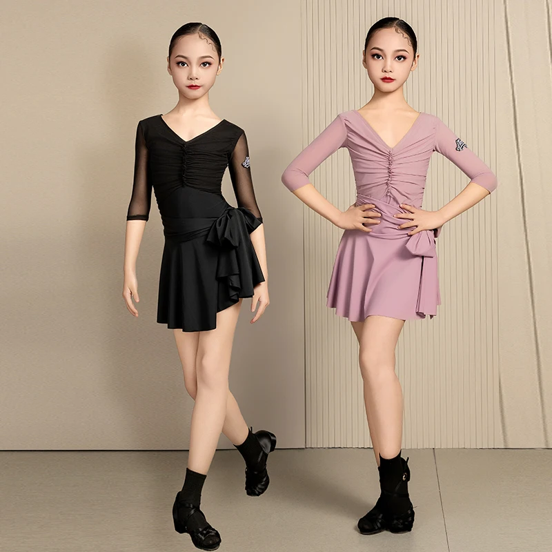 

Новый стиль, платье для латинских танцев, детское праздничное платье для самбы, румбы, чачи, танцевальные платья для выступлений на сцене для девочек