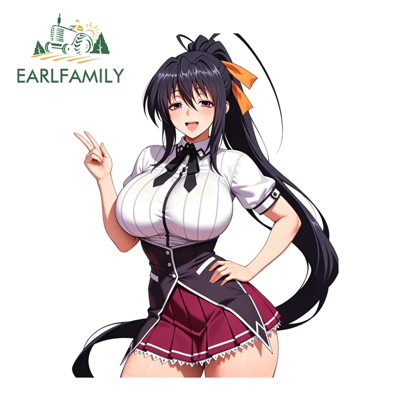 EARLFAMILY Japanese Geisha Card Car Stickers Plum Blossom Tattoo Surfboard Graffiti Decal Big Breast Trunk Car Accessories