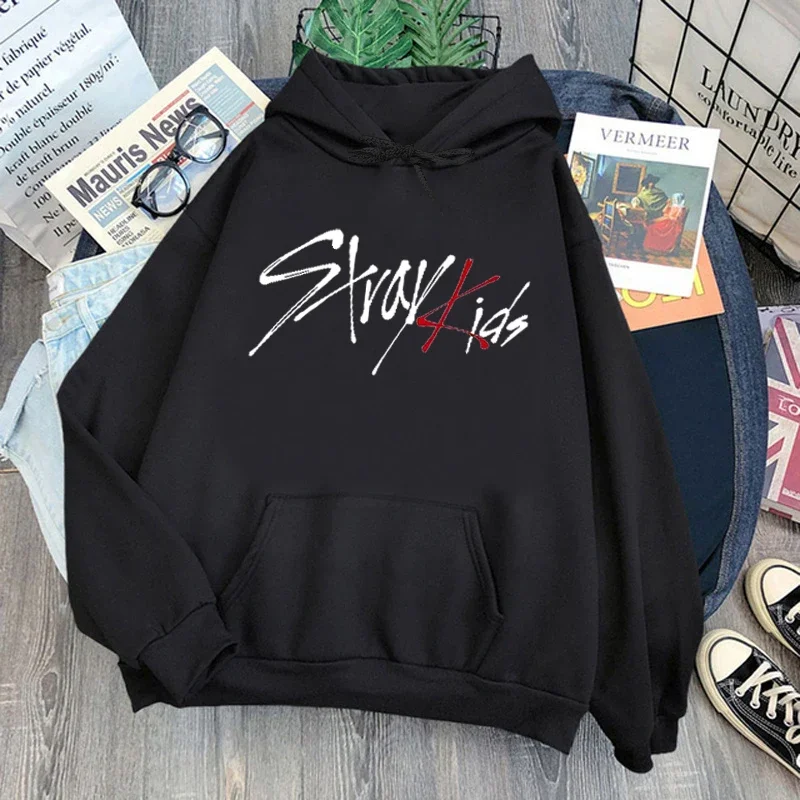 New Korea Stray Kids Cosplay Hoodies Women Cartoon Harajuku Gothic Tops Boys Girls Kpop Streetwear Clothes Women\'s Sweatshirts