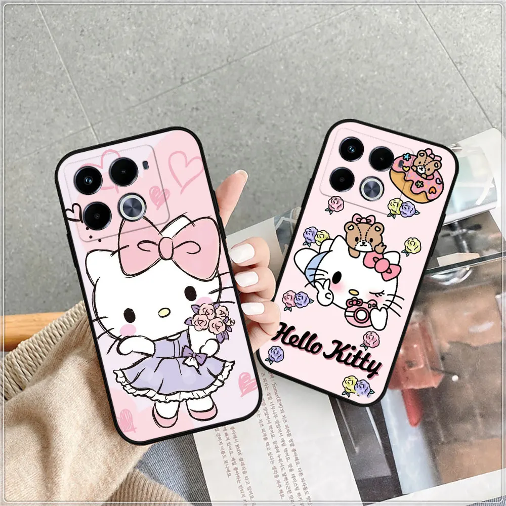 Cartoon Hello Kitty Phone Case For Infinix Note 40 30 VIP 12 12G96 11 10 Pro 8 8I 7 Tecno Spark Pop 7 6 5 Lite Air Nfc 5G Cover