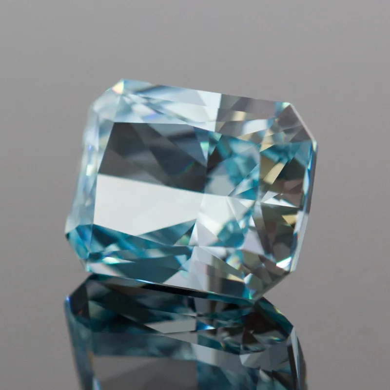 Cubic Zirconia Crushed Ice Cut Rectangle Shape Lake Blue Color Charms Stones Used for DIY Jewelry Making Inlay Main Materials