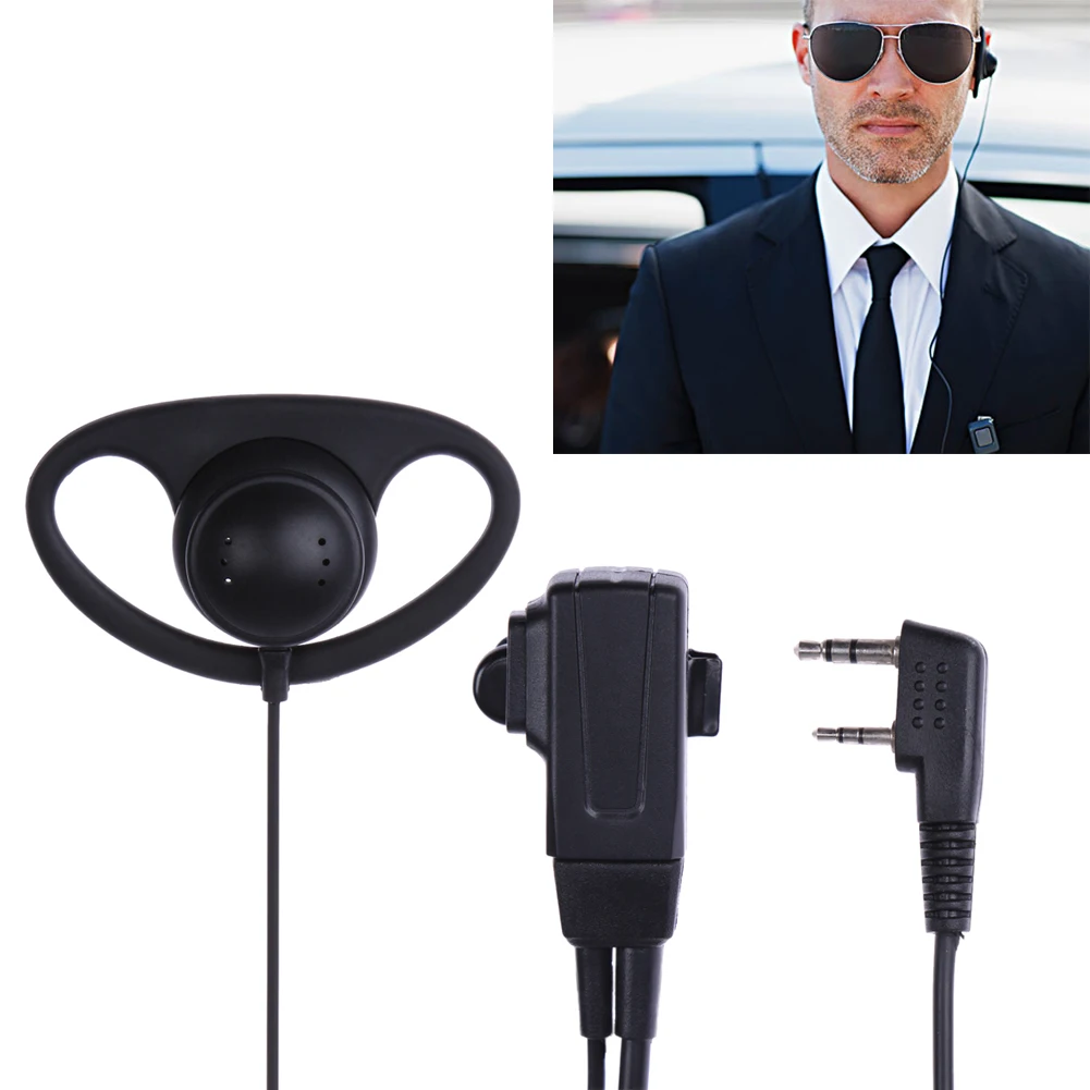 D자형 이어폰 이어피스 헤드폰, 마이크 PTT 이어폰, 워키토키 헤드셋 액세서리, Baofeng Kenwood Puxing TYT 라디오용