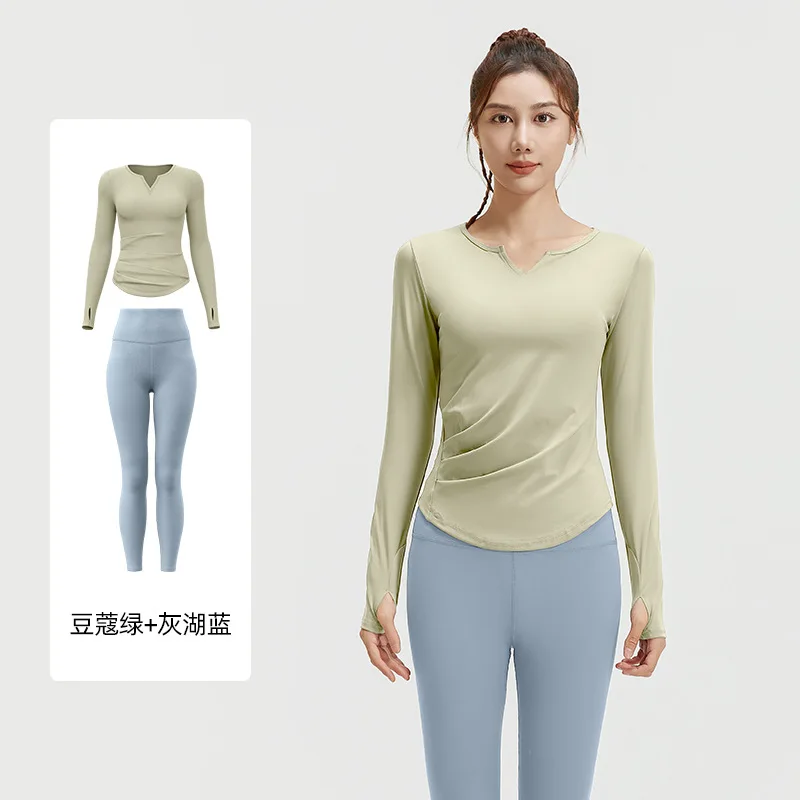 

Новый женский базовый комплект велосипедного костюма с v-образным вырезом, высокоэластичный однотонный велосипедный костюм для фитнеса и бега, спортивный костюм для бега