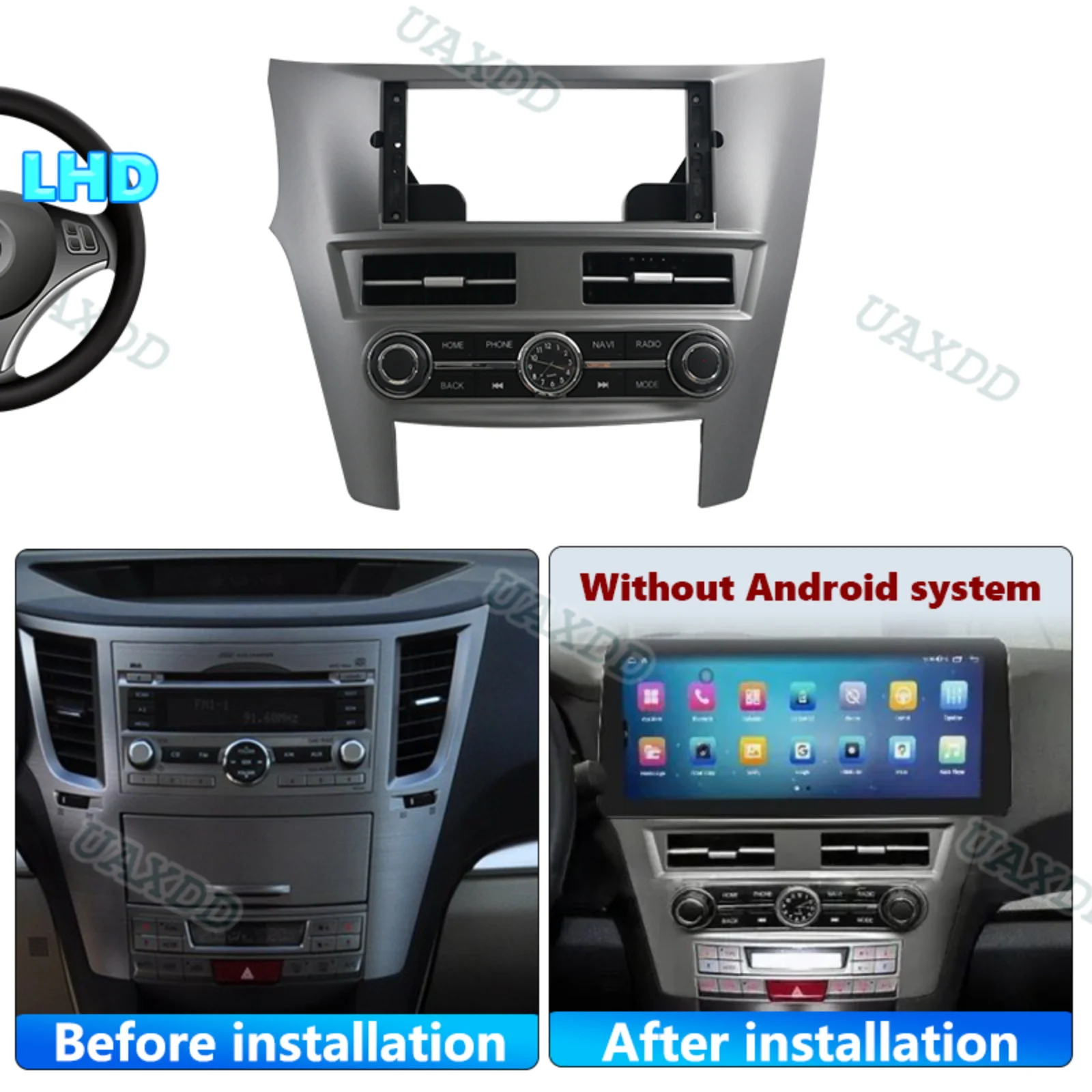 2Din Car Frame Fascia Dashboard plastic Panel accessories Automotive For 2009-2014 SUBARU LEGACY OUTBACK center console 12.3Inch