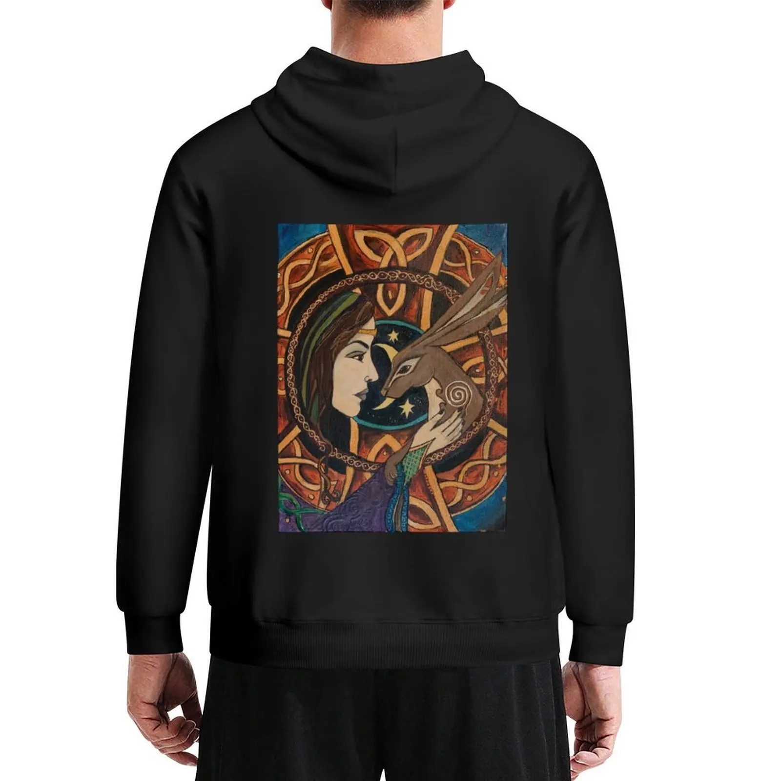 

St Melangell and the Hare Hoodie winter clothes japanese style men clothing anime hoodie