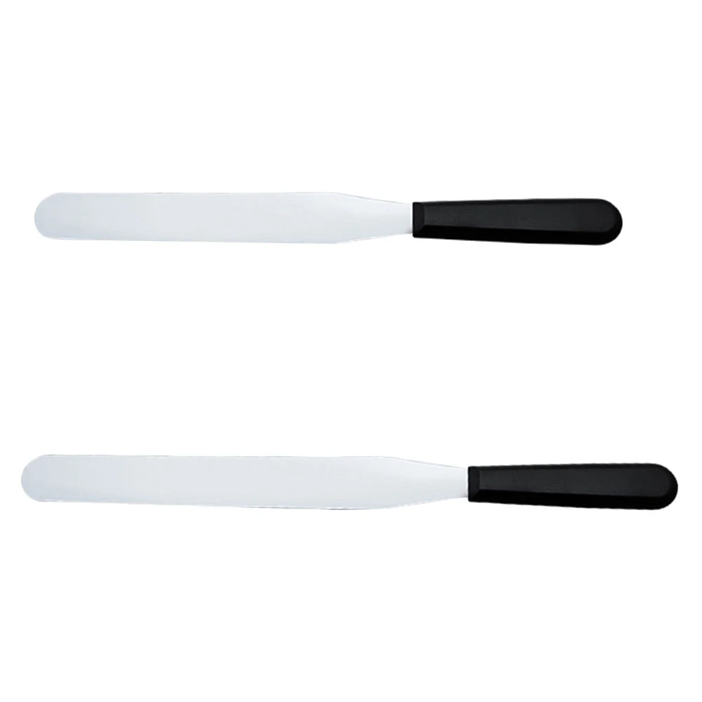 

2pcs Stainless Steel Cake Cream Scrapers Butter Spreaders Smoothing Spatulas For Butter Cheese Jam 6.5Inch