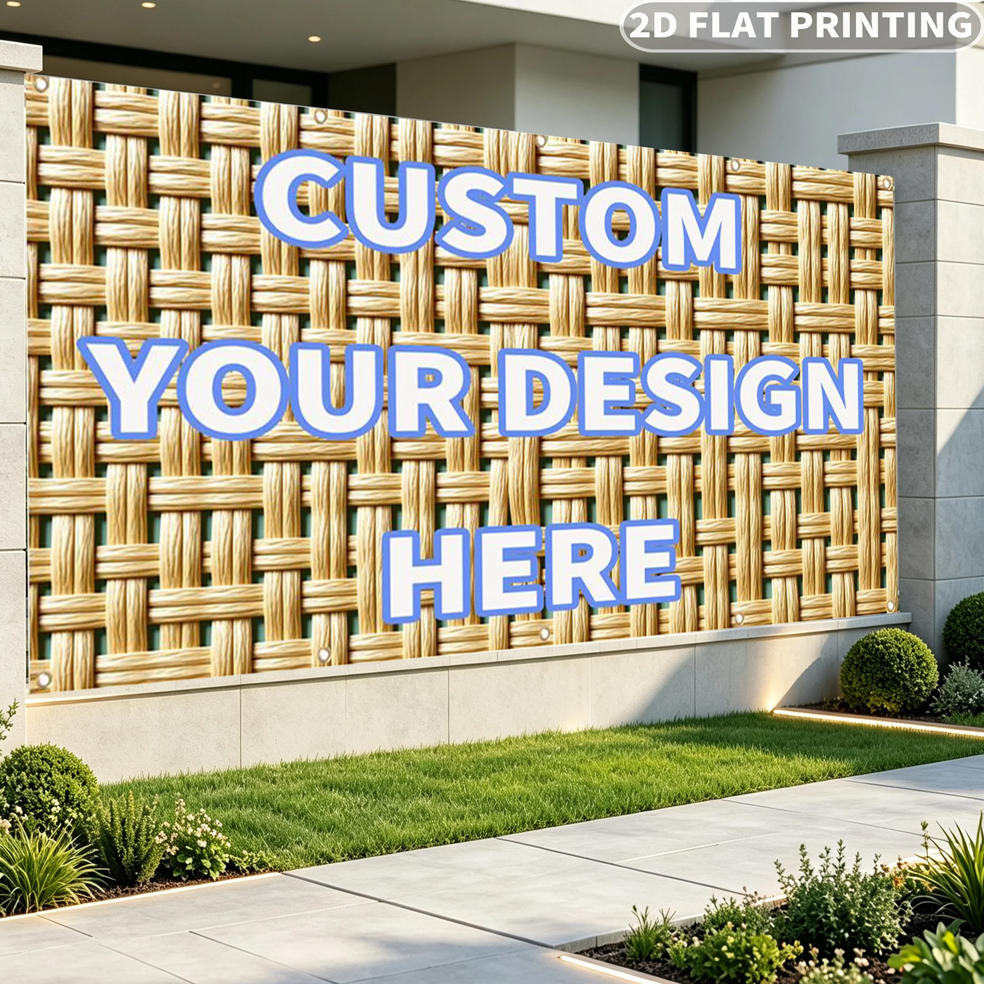 Custom 2D FLAT Printing 1pc Garden Privacy & Protective Screens, Personalized Any Design, Polyester Fabric for Outdoor Use