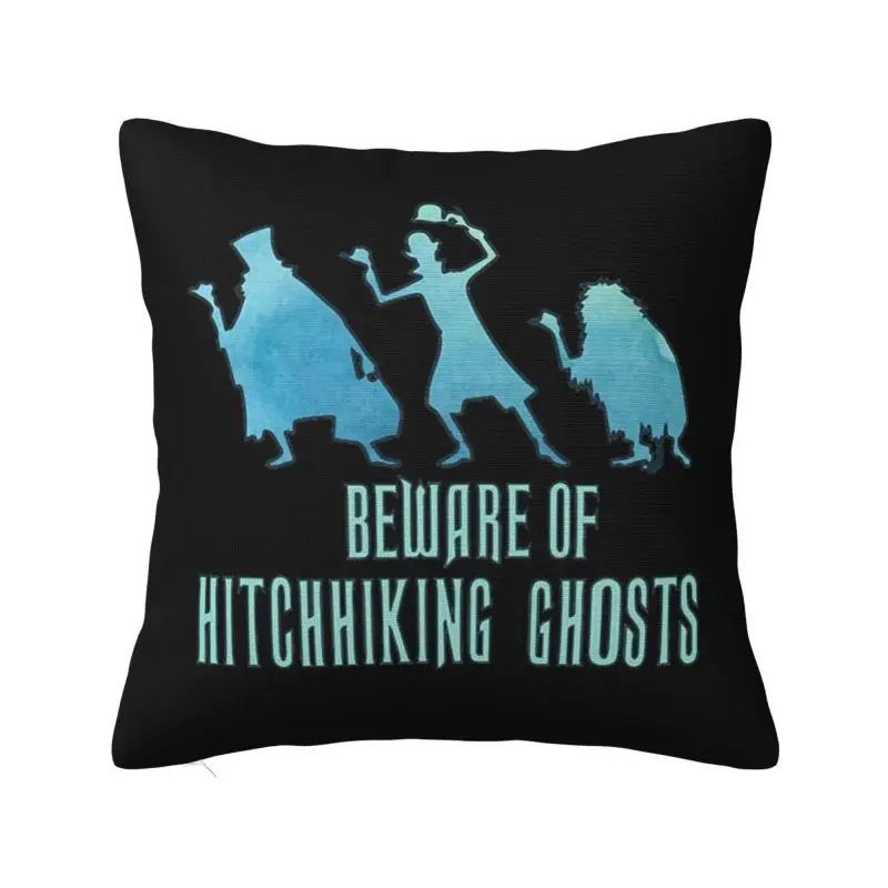 Luxury Beware Of Hitchhiking Ghosts Cushion Cover Velvet Haunted Mansion Throw Pillow for Car Square Pillowcase Decoration