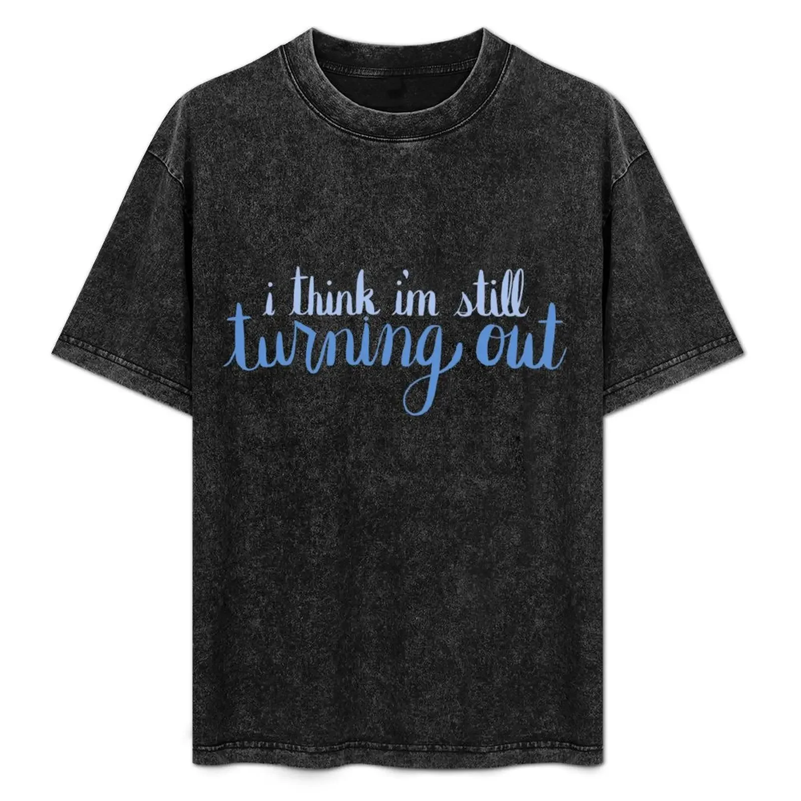

Turning Out Outline - Blue T-Shirt Comfortable Basic Crew Neck Tee