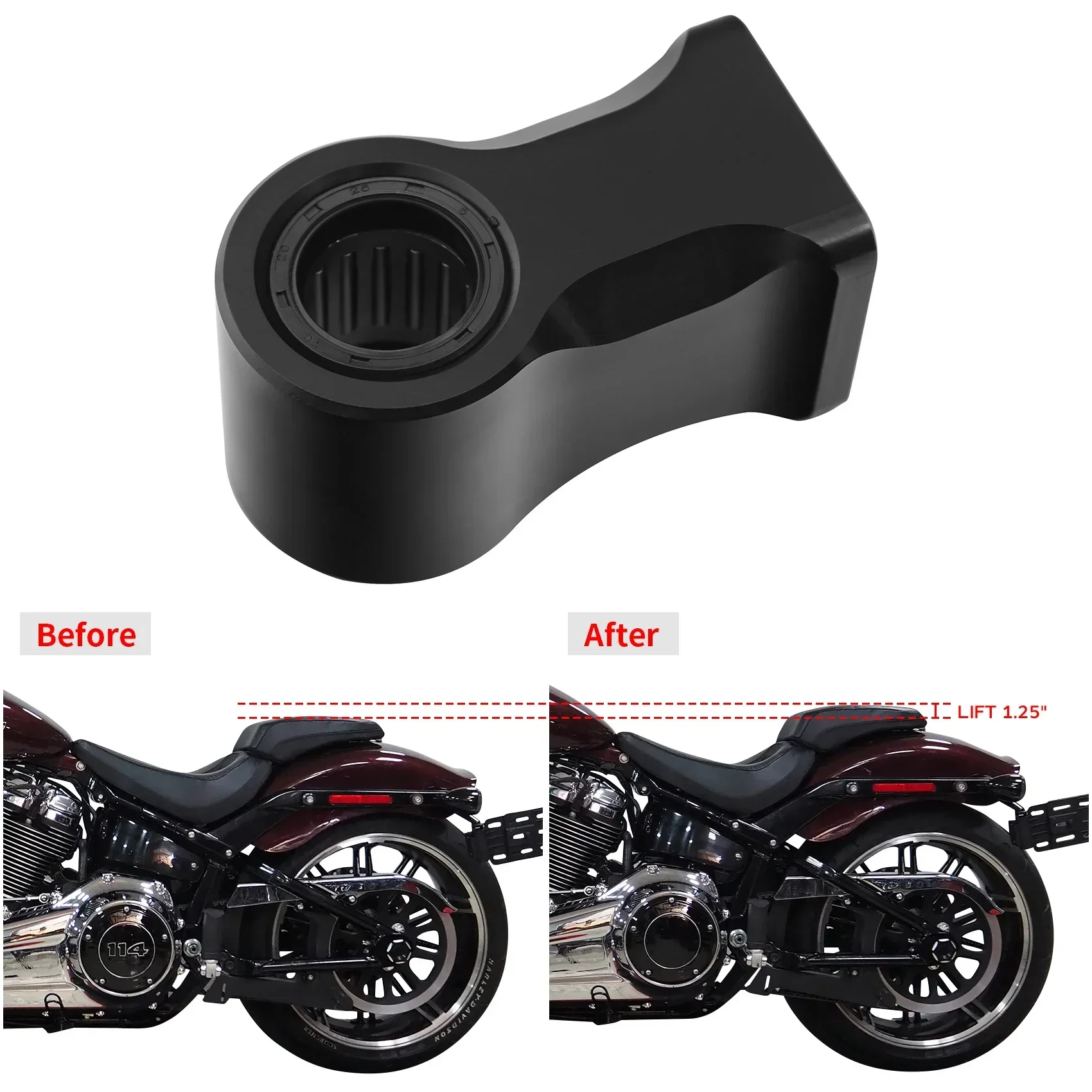 Extension de montage d'amortisseur de levage arrière, pièces de moto, accessoires pour Harley Softail 2018-2022, 1-1/4 ", 1.25"